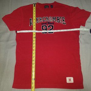 Abercrombie & Fitch Red Stitched Logo Mens Medium